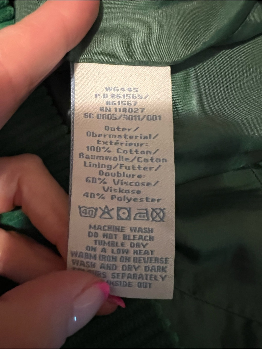 Boden Corduroy Green Wrap Skirt Size 6 - Picture 7 of 7